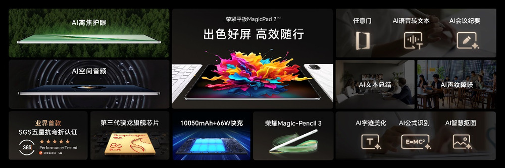 荣耀平板MagicPad2正式发布，2899元起售