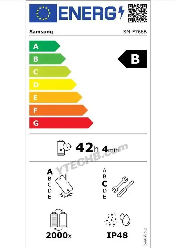 三星Galaxy Z Flip7|Z Flip7 FE获欧盟能效标签认证：续航更持久 机身更耐用