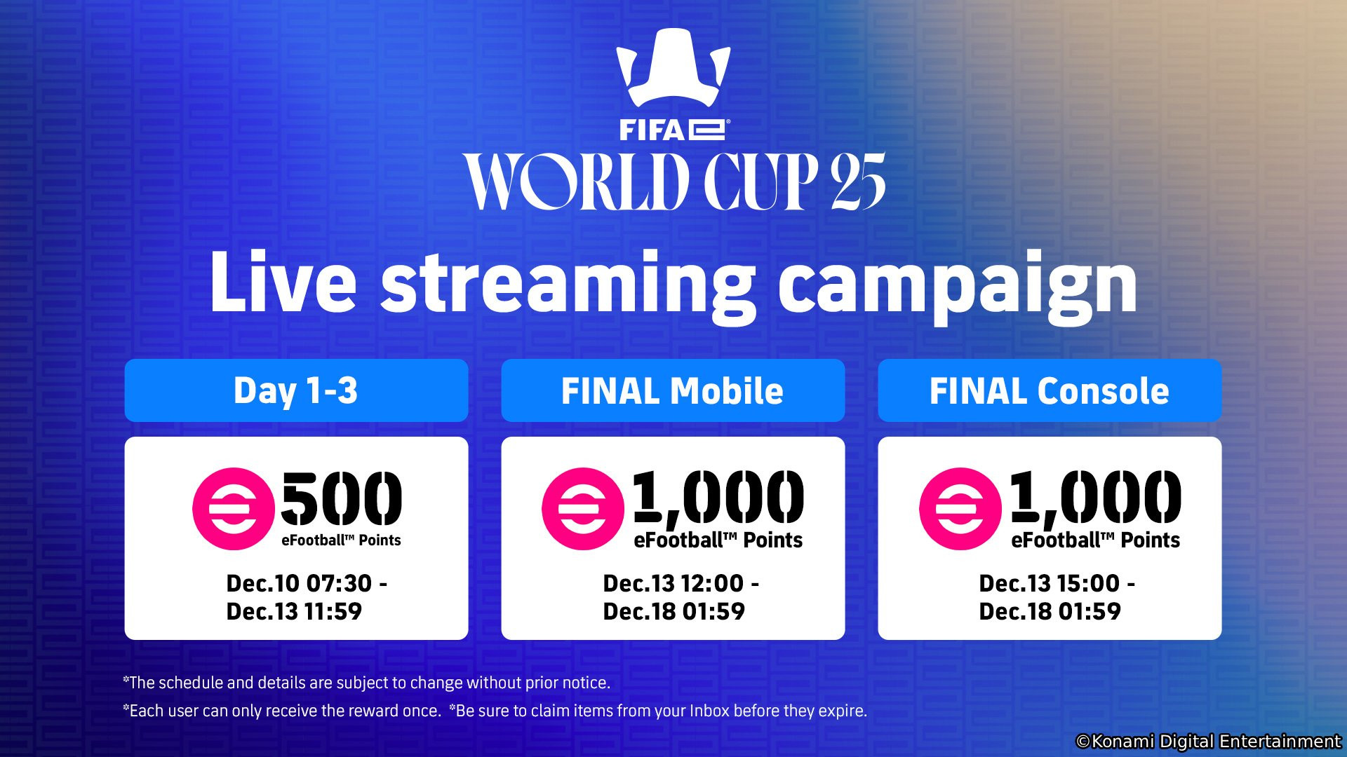 FIFAe World Cup 2025™ 电竞世界杯将于12月10日在沙乌地阿拉伯利雅德开球!