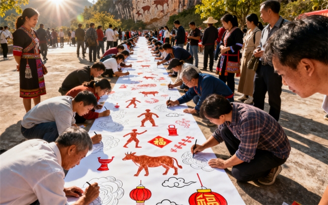 元旦必冲花山岩画!跨次元狂欢+百人祈福,300份正版周边免费送!