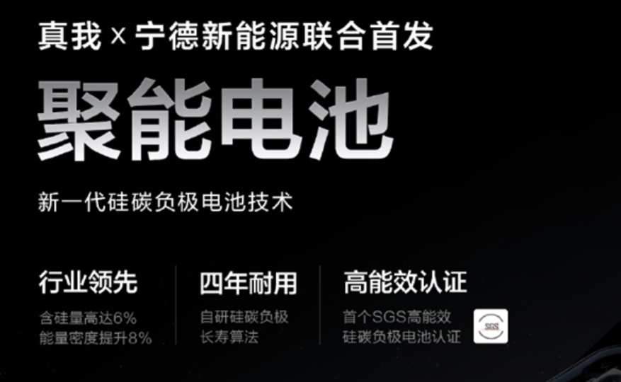 真我GT6新一代碳硅负极电池，真我和宁德时代联合首发