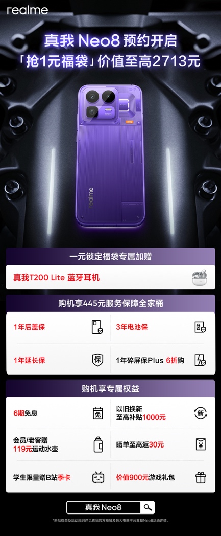 开年越级大作真我Neo8本月见，新品预约正式开启