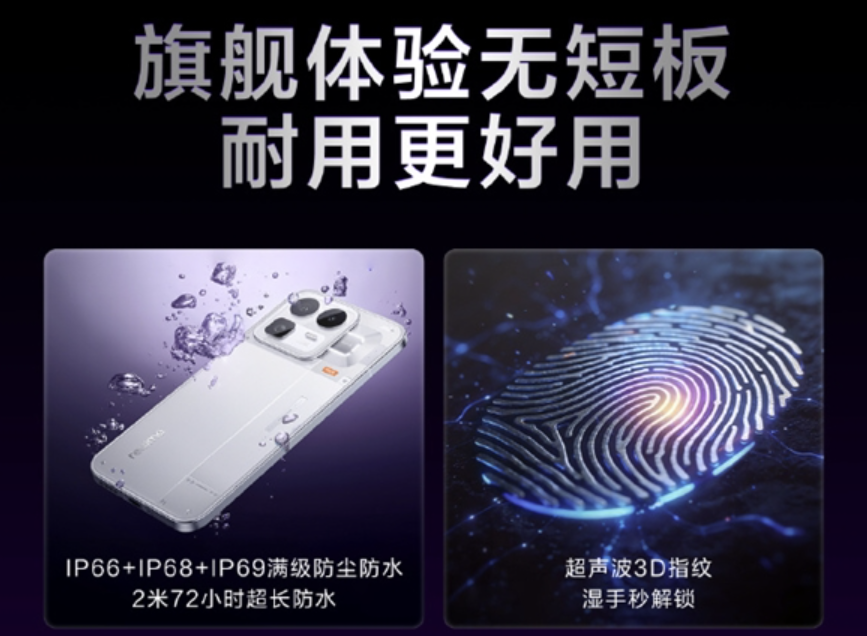 真我Neo8搭载超声波3D指纹、满级防尘防水