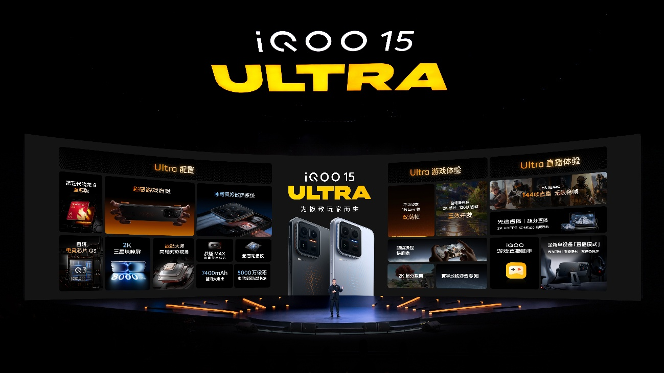 行业首款性能Ultra iQOO 15 Ultra正式亮相，到手价4999元起