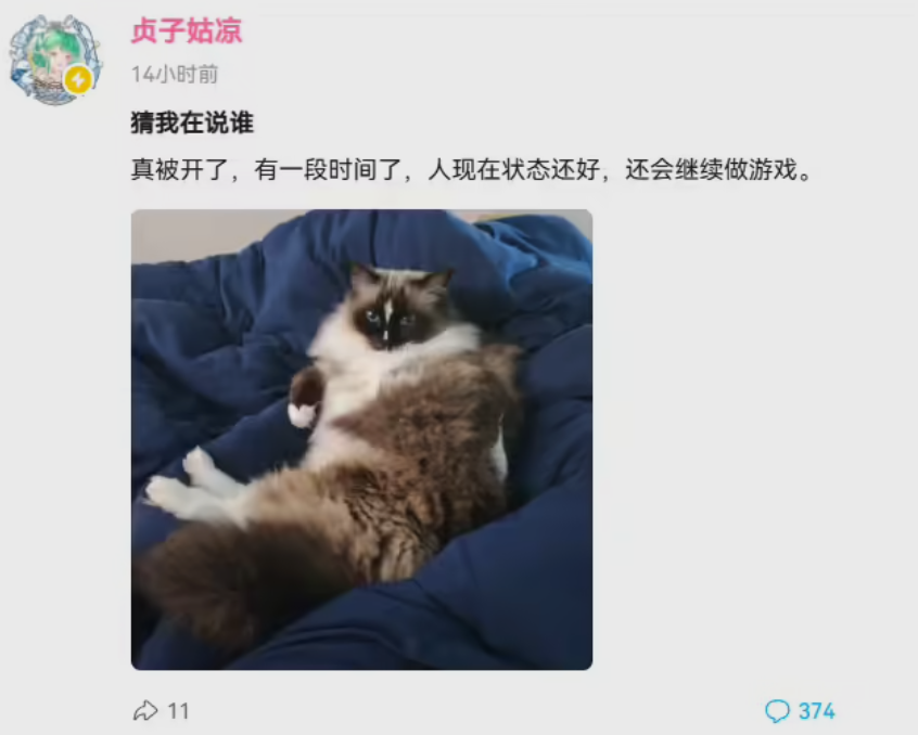 消息称《明末：渊虚之羽》制作人夏思源已被公司开除